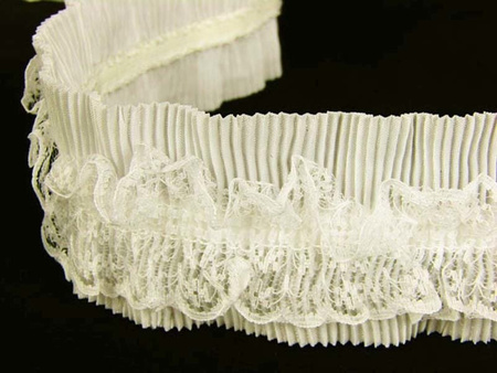 Taśma 50mm elastyczna koronka & tafta ecru