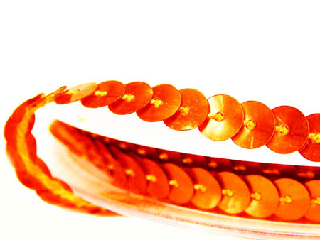 Taśma cekinowa 6mm orange
