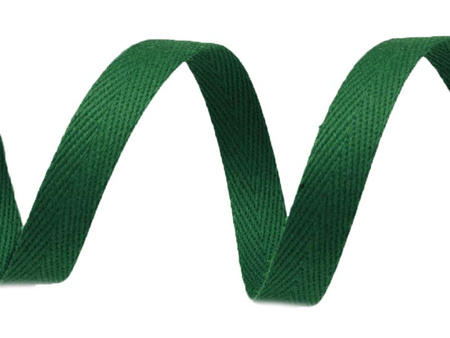 Taśma 10mm bawełna-poliamid jodełka zielona butelka