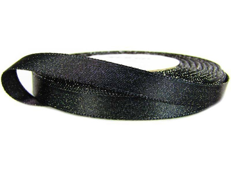 Wstążka 10mm atłas REXOR czarna