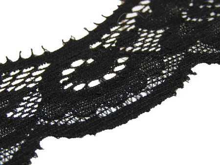 Koronka 4,5cm elastyczna czarna
