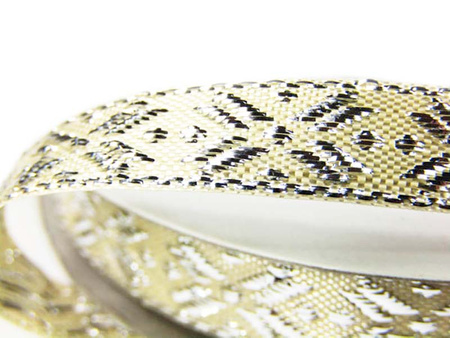 Taśma 10mm żakard srebrno-ekri