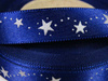 Wstążka 15mm atłas GWIAZDKA granat