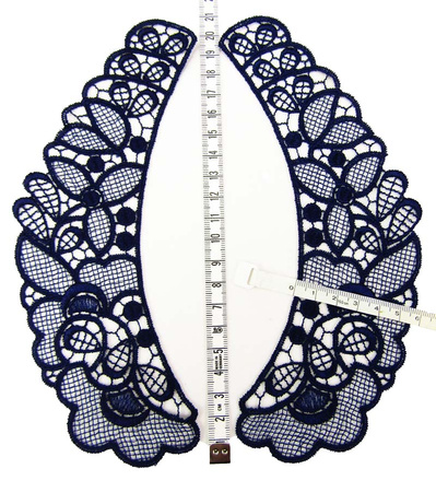 Kołnierzyk damski gipiura granat