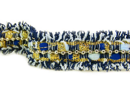 Taśma 2,5cm ozdobna "CHANEL" granat