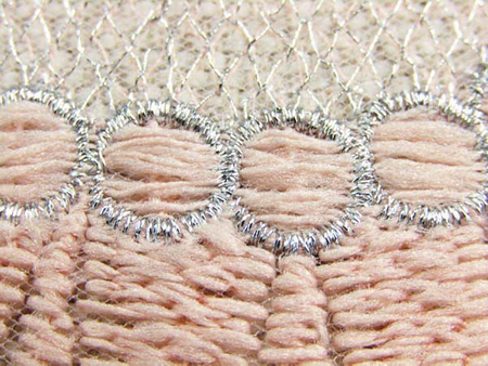 Koronka 140cm tiulowa róż brzoskwinia