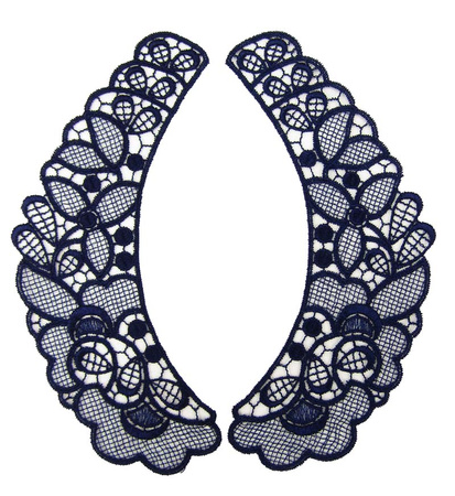 Kołnierzyk damski gipiura granat