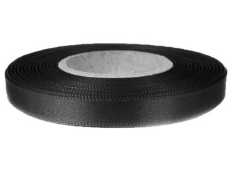 Wstążka 10mm atłas czarna