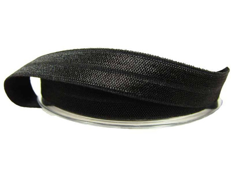 Lamówka 1,6cm elastyczna POŁYSK czarna