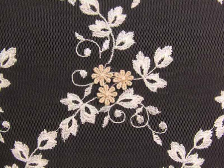 Koronka 95cm tiulowa haft ivory