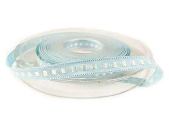 Taśma 7mm tkana BOX STITCH błękitna