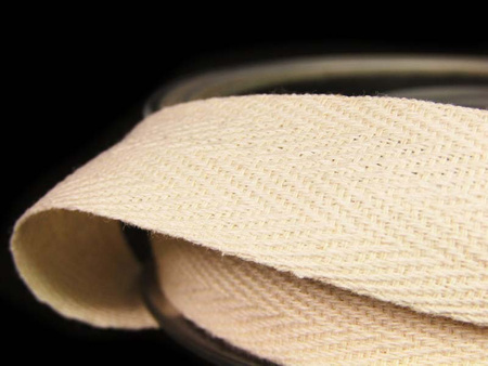 Taśma 20mm bawełniana jodełka naturalna