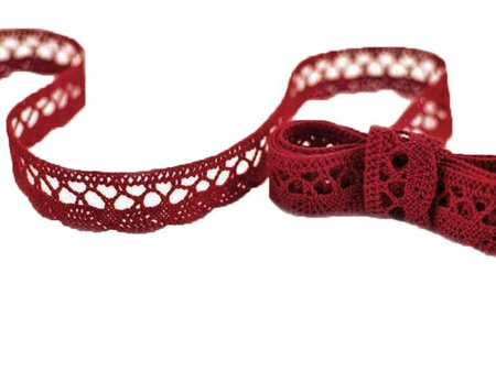 Koronka 1,8cm bawełniana bordo