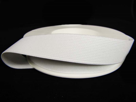 Guma 20mm tkana biała