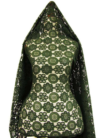 Koronka 155cm stabilna ciemnozielona