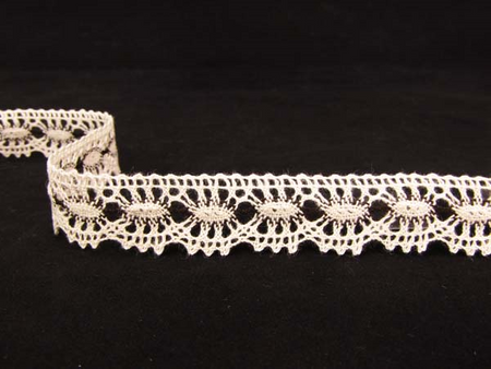 Koronka 2,2cm bawełniana naturalno-czarna