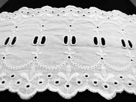 Wstawka 9cm haft angielski biała