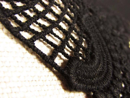 Kołnierzyk damski gipiura czarny