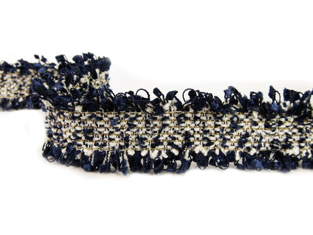 Taśma 3cm ozdobna "CHANEL" granat