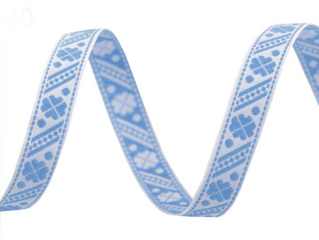 Taśma 10mm żakard KONICZYNKA błękitna