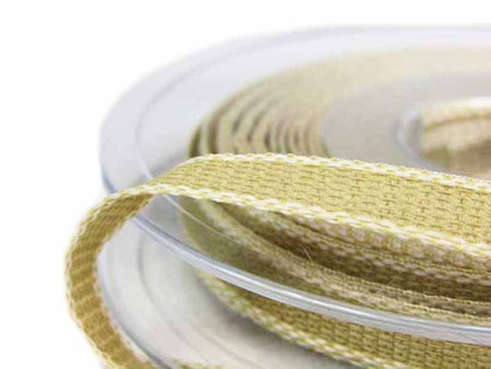 Taśma 7mm tkana HOPSACK ivory