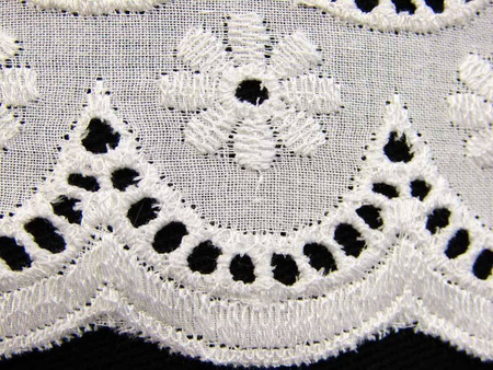 Koronka 135cm bawełniana haft angielski biała