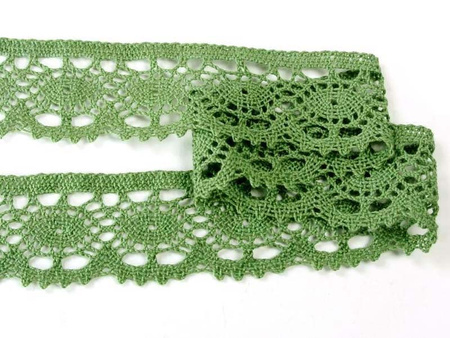 Koronka 3,8cm bawełniana szałwiowa