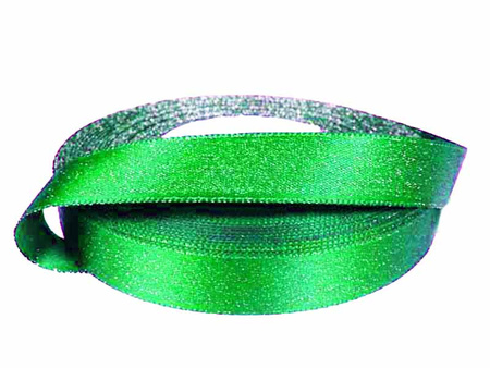 Wstążka 15mm atłas REXOR żywozielona