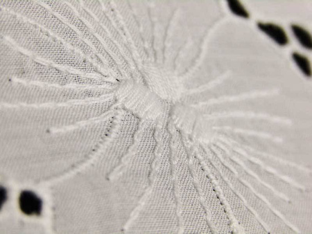 Koronka 160cm bawełniana haft angielski biała