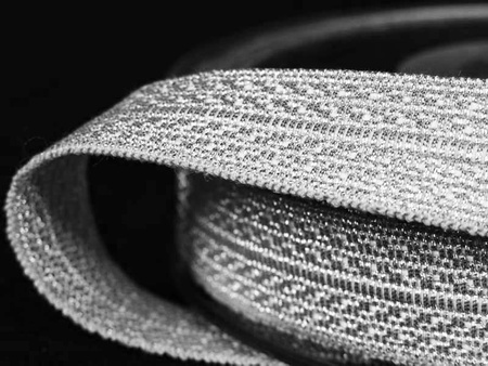 Taśma 14mm żakardowa metalizowana srebrna