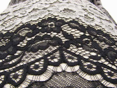 Koronka 140cm stabilna poliamid-bawełna czarna