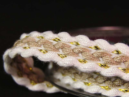 Taśma 1cm galonowa biało-beżowa