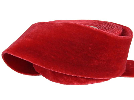 Aksamitka 50mm dwustronna czerwona