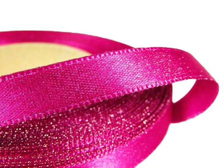 Wstążka 10mm atłas REXOR fuksja