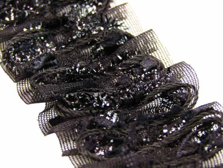 Taśma 4cm tiulowa elastyczna czarna