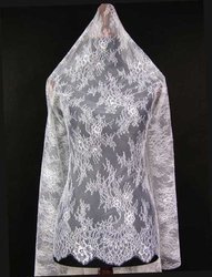 Koronka 140cm tiulowa podkład biała