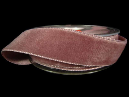 Aksamitka 22mm dwustronna antyczny róż