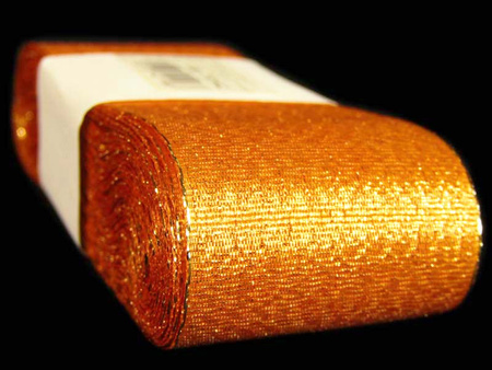 Wstążka 40mm lurex pomarańczowa