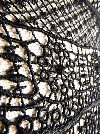 Koronka 70cm gipiurowa czarna