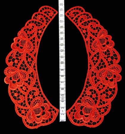 Kołnierzyk damski gipiura czerwony