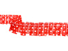 Taśma 2cm falbanka organtyna kropka czerwona