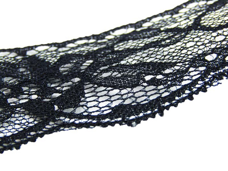 Koronka 5cm stabilna czarna