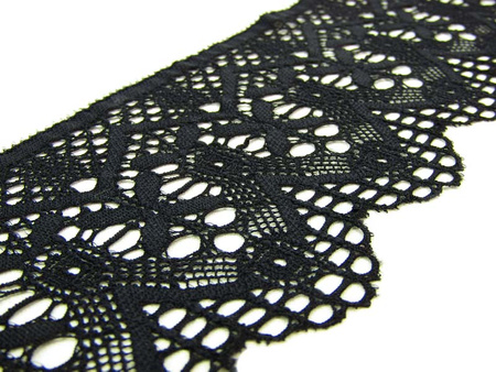 Koronka 8cm elastyczna czarna