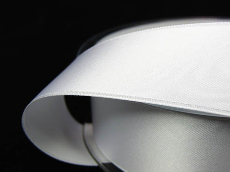 Wstążka 25mm atłas biała