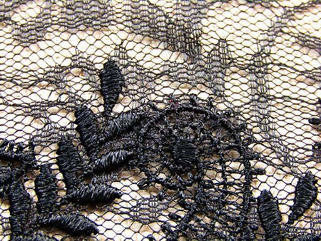 Koronka 18cm tiulowa czarna