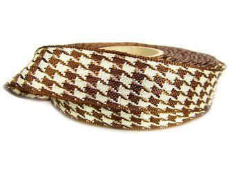 Taśma 25mm tkana PRINCE DE GALLES brąz