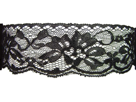 Koronka 5cm stabilna czarna