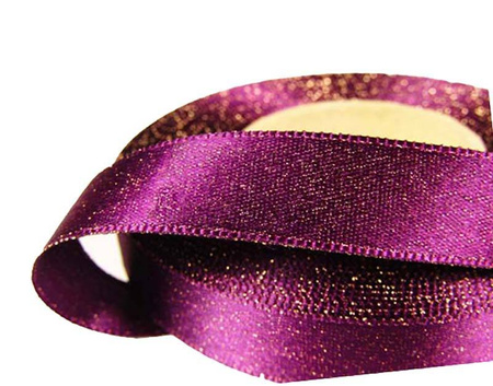 Wstążka 15mm atłas REXOR śliwka