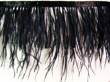 Taśma 12cm piórowa STRUŚ czarna