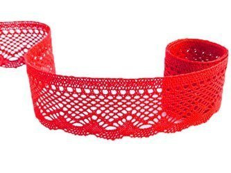 Koronka 5,5cm bawełniana żywo-czerwona
